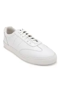 Louis Philippe Men's White Lace Up Shoes, 10