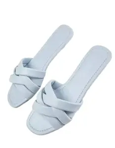 GAHLOT ENTERPRISES Solid One-Toe Flats Sandals For Women & Girls (Blue) (7 UK)