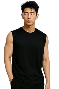 JUGULAR Tank Tops Sleeveless T-Shirt for Men Gym Wear Vest Solid Stylish Round Neck Running for Sports Workout Fitness & Casual or Beach Wear