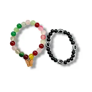 Multicolour Beads Bracelets for Girls and Boys, Set of 2