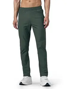 TECHNOSPORT Men's Slim Fit Solid Sports Track Pant with Duracool+ for Gym, Running & Training