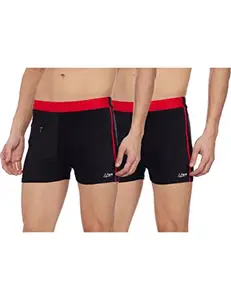 I-Swim Mens Costume Is-010 Size 2XL Black/Red with Is-010 Size 2XL Black/Red Pack of 2
