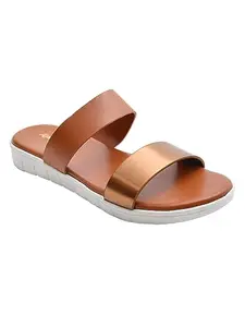 AJANTA Women Tan Flat Sandal EL3005