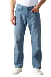 Dennis Lingo Men's | Light Blue Denim | Mid Rise | Relaxed fit Jeans (DLMJNS24011_LB_34)