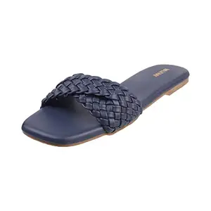 Walkway Womens Synthetic Blue Navy Slippers (Size (3 UK (36 EU))