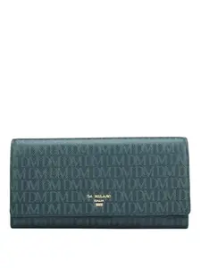 Da Milano Flap Leather Wallet for Women - Blue