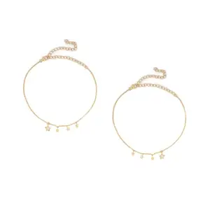 Shaya by Caratlane Under the Stars Anklets in Gold Plated 925 Silver for women