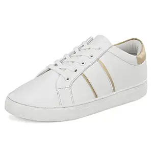 Flavia Womens Running Shoes White Gold