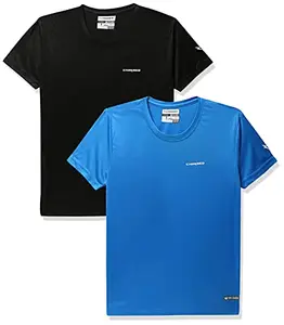 Charged Play-005 Interlock Knit Geomatric Emboss Round Neck Sports T-Shirt Black Size Small And Charged Play-005 Interlock Knit Geomatric Emboss Round Neck Sports T-Shirt Scuba Size Small