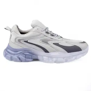 BXXY Men's Grey Casual Sports, Running Lace Up Light Weight Shoes with Mesh Material.- 9 UK