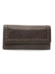 KOMPANERO Genuine Leather Brown Womens Wallet(C-11990-DK.Brown)