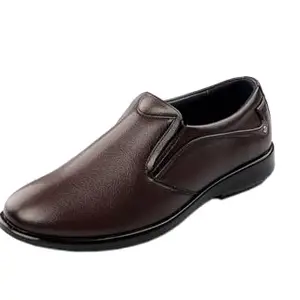 ZEBRA FOOTWEARS Zebra Men's Formal Brown Leather Shoe-6 (Brown, 8)