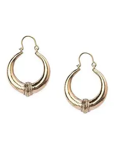 Simple Golden Hoops Boho Jewellery for Women - Gold-Plated Brass Traditional Earrings by Studio One Love