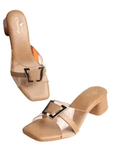 CHINRAAG Women’s Open Toe Block Heel Sandals – Ankle Strap Dress Heels for Weddings, Parties & Summer Wear