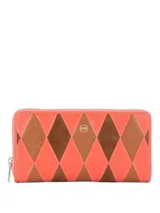 Da Milano Zip Leather Wallet for Women - Corallo