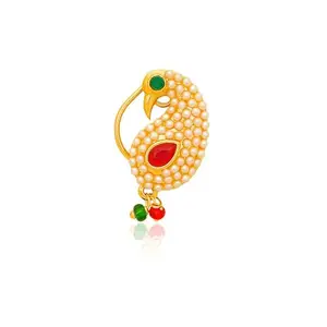 Luv Fashion Maharashtrian jewellery traditional nath nose ring Without Piercing Marathi Nose Pin For Women And Girls NSP161