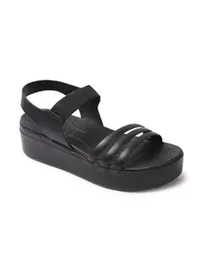 ELLE Women Sandal, Colour-Black, Size-UK 6
