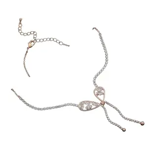 Taia Gold Drop Necklace Embedded with Zircon Stones(Grace)