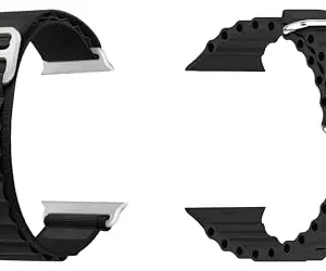 ACM Pack of 2 Watch Strap Slide 42mm 44mm 45mm 46mm 49mm Nylon & Silicone Belt compatible with Pebble Zest Smartwatch Sports Hook with Classic Smart Band (Black)