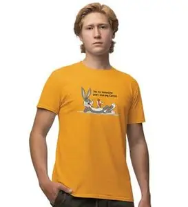 JD TRENDS Bunny Loves Carrot: (Yellow) T-Shirt for Singles