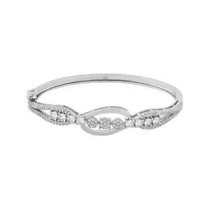TEEJH Sona Sundari CZ Stones Silver Bracelet