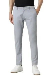 Peter England Men's Skinny Casual Pants (PCTFSSKFW95465_Grey