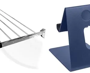 CONCEPT & SOLUTIONS 5 Pipes x 5 Feet -Foldable Wall Mounted Cloth Dryer/Clothes Stand (4 Pipes, 5 feet) and Mobile Holding Stand, 180 Degree View, Premium Metal Body, Wide Compatibility. Combo Pack|CS-349