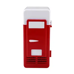 Haowecib USB Refrigerator, Plug and Play Cool Quickly Mini USB Fridge 7.64 X 3.54 X 3.54 inch for Car for Home Office for Hotel Travel(red)