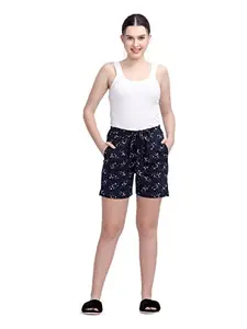 Maysixty Womens Printed Navy Shorts