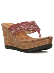 Bata Womens Slipper Sarayu Thong In Red