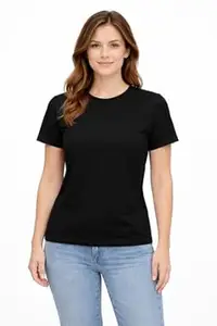 Accmetees Plain T Shirt for Women | Cotton Round Neck T Shirt Women | Casual Plain Tshirt | Oversized/Slim Fit Womens T Shirts