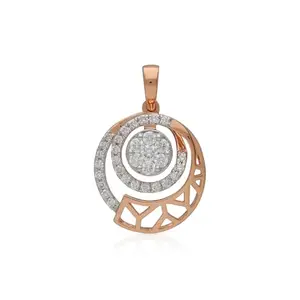 Malabar Gold & Diamonds BIS Hallmark (750) 18k Rose diamond Pendant for Women, Casual Pendant