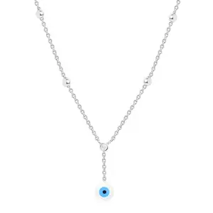 MINUTIAE Silver-Plated Stones-Studded Pendant Necklace With Chain MNT0419RD_S