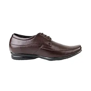 HIKBI Synthetic Leather Formal Shoes Derby Lace Up for Men's Best for Office Wear Brown