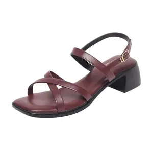 MONROW Block for Women & Girls | Fancy & Stylish Block | Extra Cushioning & Comfortable, Fashionable, Light Weight, Fashion Block for Girls (Maroon/3-UK)