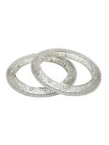 NVR Women's Set of 2 American Diamond Studded Bangles