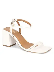 TRUFFLE COLLECTION Women's ST-1077 White PU Fashion Sandals - UK 7