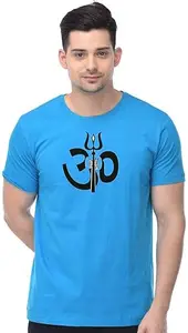 BZ-GIFZY Printed Men Round Neck Blue T-Shirt () GF-695_om_BL_L