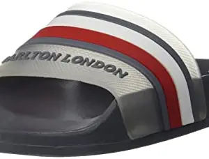 Carlton London Sports Women's Fashion & Comfortable Flip-Flop-4 Kids UK (CL-G-W-03_Grey-White-Red)