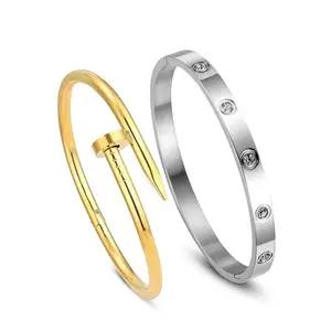 MIAMI bracelet for women Stylish Bangles for women Adjustable Anti Tarnish Bracelet for girls 2 rose gold Kada for Women Accessories Anti Tarnish Jewellery Stainless Steel Cuff Bracelet gifts Combo