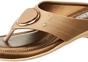 Centrino Women's 3802 CREEM Thong Comfortable Ortho Care Ladies | Fashion Wear Sandal & Chappal | Soft Cushioned for More Comfort-5 Kids UK (3802-3)