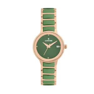 L LOGUES Watches Analogue Green Dial Women Watch | L 3530 WGC-10 | 3 ATM Water Resistant | Stylish Timepiece for her