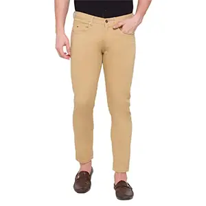 Spykar Men's Kano Solid Sand Khaki Trousers (Size: 38)-V05-01BB-010-Sand Khaki