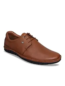 ID Men's Tan Leather Formal Shoes - 9 UK