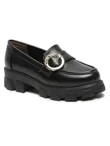 Flat n Heels Womens Black Loafer FnH GS-203-BK