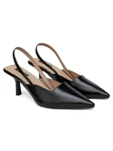 SHERRIF Women's BLACK Color Heels (SF-4427-P-BLACK-39)