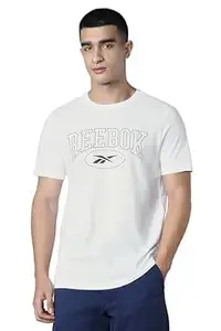 Reebok Men's Cotton Casual T-Shirt - Soft Breathable Regular Fit Half Sleeve Cotton Tee | Round Neck Tshirt for Men