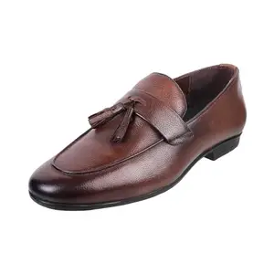 Metro Men Brown Formal Leather Flat Shoes UK/8 Eu/42 (19-327)