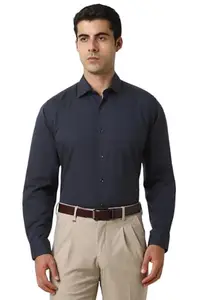 Van Heusen Men's Regular Fit Shirt (VHSFFCUBN35085_Navy