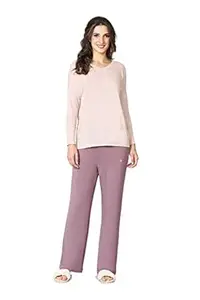 Van Heusen Women Lounge Relaxed Fit T-Shirt - Ecoliva Viscose-Polyester - V-Neck, Full Sleeve, Sustainably Enhanced, Ultra Soft